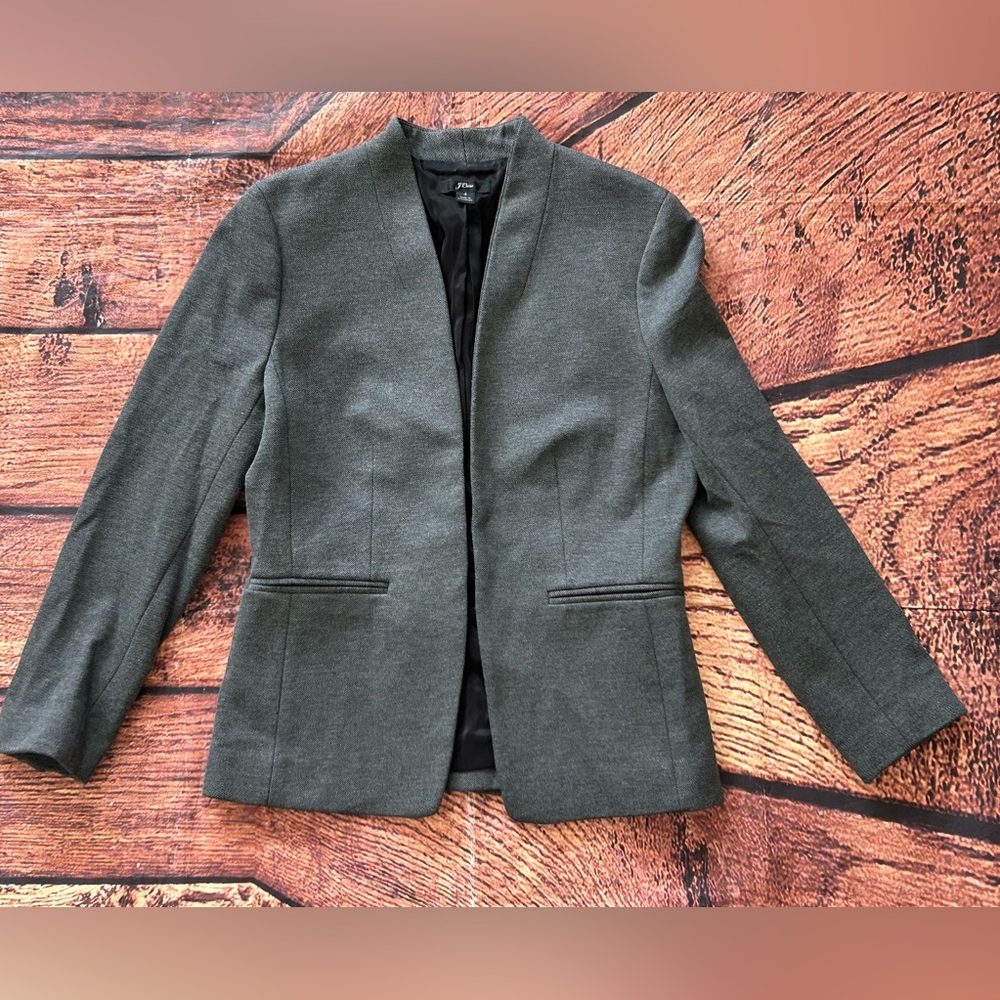 J. Crew Going-out Blazer in Stretch Twill Grey size 4